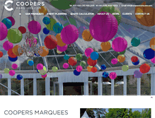 Tablet Screenshot of coopersmarquees.com