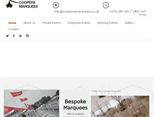 Tablet Screenshot of coopersmarquees.co.uk